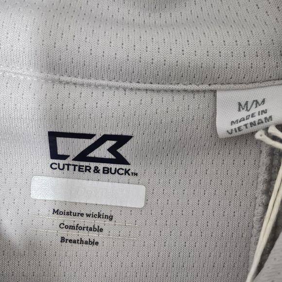NWT Cutter & Buck Creek Golf Mens Medium Gray 1/4 Zip Long Sleeve Shirt - Picture 5 of 6